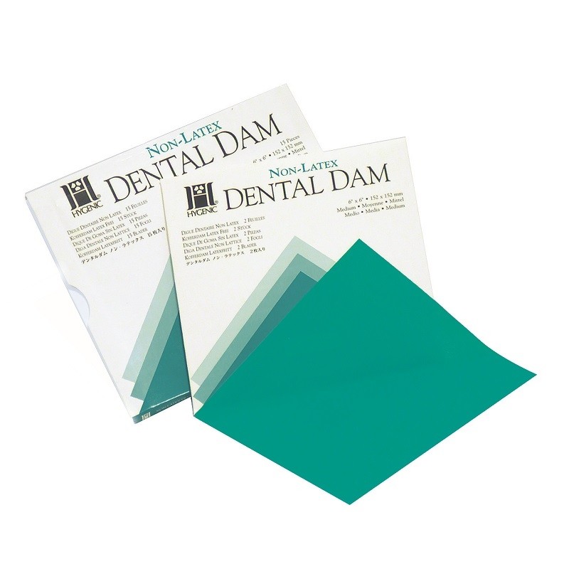 Hygenic Dental Dam For Adults Non-Latex 6" X 6"