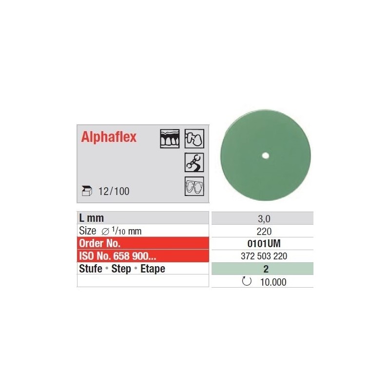 Полирни дискове Alphaflex - Стъпка 2: Зелени - 12 броя