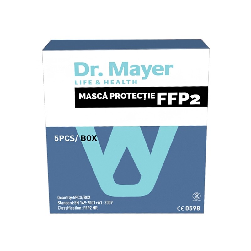Комплект Защитни маски за лице Dr.Mayer FFP2, Еднократна употреба, 5 броя