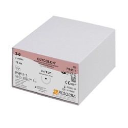 Конец с Игла PGA Glycolon 5/0 HRT16 с 16 mm ½ кръгло сечение, триъгълен връх Resorba