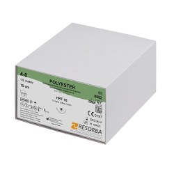 Конец С Игла Polyester 4/0 HRT18 с 18 mm ½ Кръгло Сечение, Триъгълен Връх Resorba