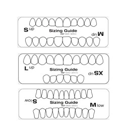 Шаблон размери фасети фронт Veneer Sizing Guide Set  (Up XS/S/M/L, LOW S/M)