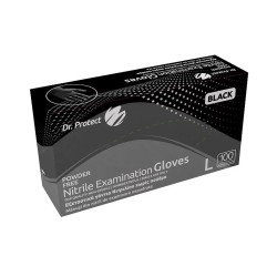 Нитрилни ръкавици Черни без талк XS 100 броя Dr.Protect